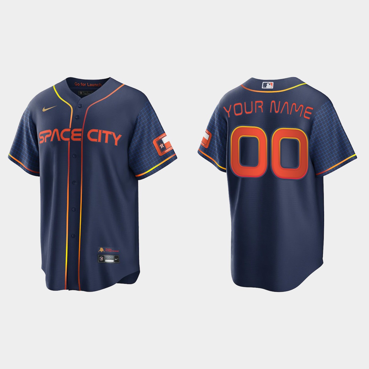 Men's Houston Astros Active Player Custom 2022 Navy City Connect Cool Base Stitched Jersey